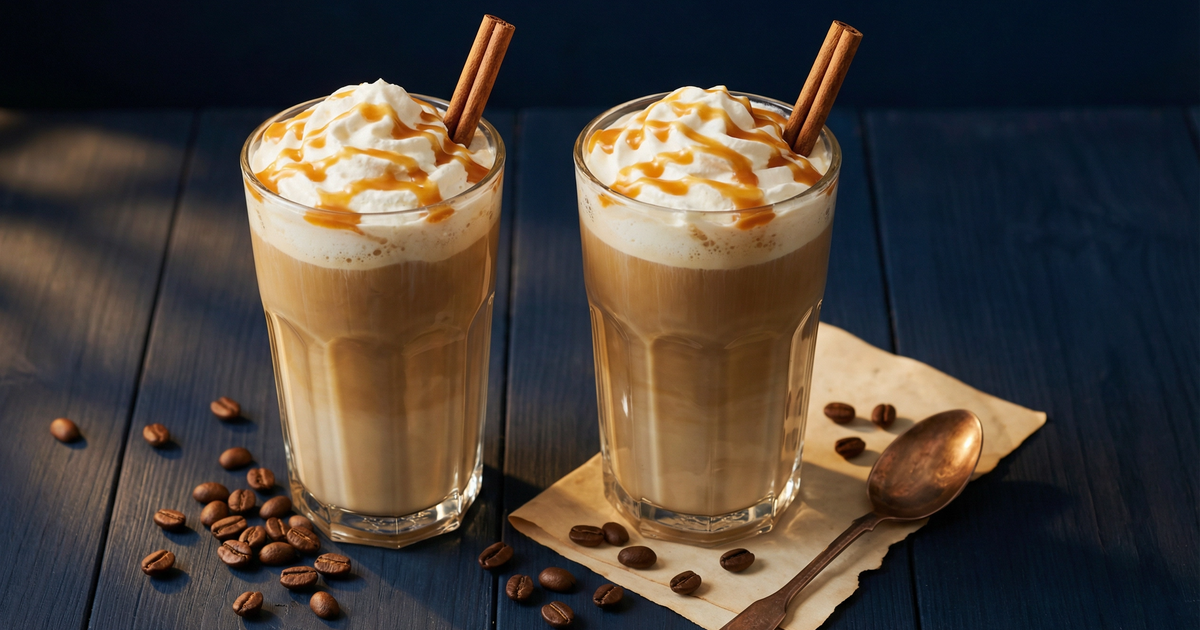  Midnight Caramel Iced Decaf Latte recipe using The Surrender decaf coffee
