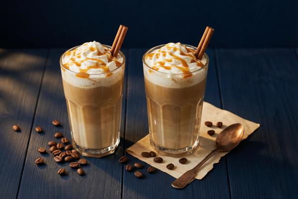  Midnight Caramel Iced Decaf Latte recipe using The Surrender decaf coffee